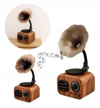 Radio-odtwarzacz retro w kształcie gramofonu Bluetooth, SD, 1200 mAh
