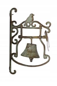 DZWONEK ŚCIENNY żeliwo -z PTASZKIEM