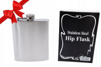 PIERSIÓWKA SREBRNA STAL NIERDZEWNA 270ml 9OZ ELEGANCKIE PUDEŁKO NA PREZENT