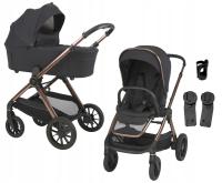 ESPIRO CODE Wózek 2w1 CLEVER BLACK k.10 MEGA ZESTAW XXL + GRATIS ADAPTERY