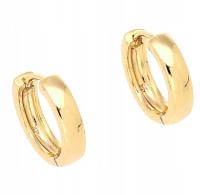 KOLCZYKI ZŁOTE STAL CHIRURGICZNA 316L KOŁA KÓŁKA GŁADKIE