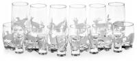 Набор стеклянных стаканов и охотничьих бокалов 18el. ДЛЯ ПОДАРКА