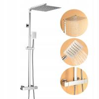 Zestaw Prysznicowy ze Stali Nierdzewnej z Termostatem, Regulowana Wysokość 96,5-130CM