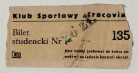 Klub sportowy CRACOVIA – bilet studencki – zł. 20