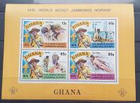 GHANA TEMAT HARCERSTWO ** 1975 MI BLOK 62 A