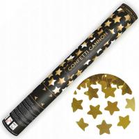 Tuba strzelająca 40 cm konfetti ZŁOTE gwiazdki SYLWESTER nowy rok