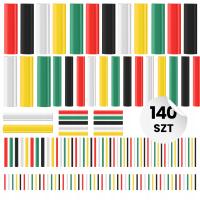 Koszulki termokurczliwe opaski rurki zestaw 140 sztuk organizer