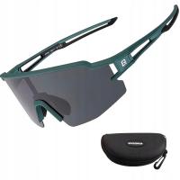 ROCKBROS Okulary Rowerowe + Etui Spolaryzowane Przeciwsłoneczne Zielone