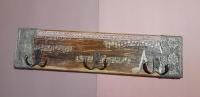 Wieszak rękodzieło, wieszak drewniany. 39 cm. 6 haczyków.
