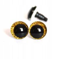 Oczy oczka 18MM do zabawek maskotek Zbliżone Złote Para do sowy Bezpieczne