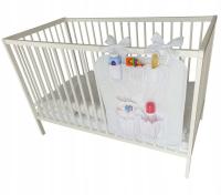 Przybornik na łóżeczko Organizer - Serce Biały