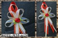 Kotyliony dla gości,1szt. biało/czerwony/ZŁOTY - KOTG-M10-NR10