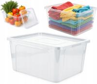 Pojemnik plastikowy 20L z pokrywą przezroczysty box na zabawki ubrania