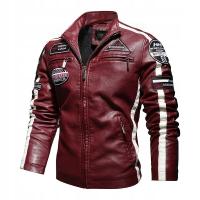 Мужская мотоциклетная куртка кожаная спортивная мода