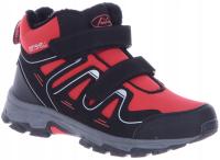 Chłopięce Ocieplane Czarno Czerwone Buty Zimowe Trekkingowe SOFTSHELL