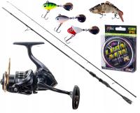Набор спиннинговых удочек Jaxon, карбоновая удочка для щуки, спиннинговая катушка, плетеная леска