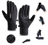 Мужские спортивные перчатки теплые водонепроницаемые сенсорные для смартфона L / XL