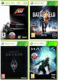 Forza Motorsport 3, Skyrim, Battlefield 3, HALO 4 XBOX 360