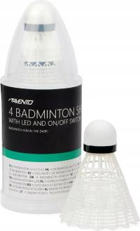 Lotki do badmintona świecące LED nylonowe zestaw komplet AVENTO x4