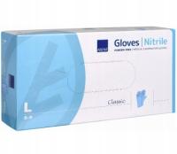 RĘKAWICZKI NITRYLOWE NIEBIESKIE BEZPUDROWE 100 SZTUK L ABENA