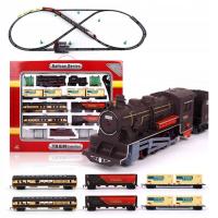 Большая железнодорожная железная дорога железнодорожные пути 10 метров Локомотив LED 7 вагонов деревья платформа