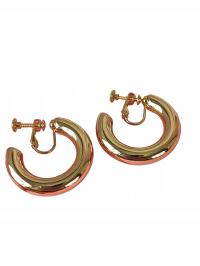 Złote klipsy docisk klasyczne wiszące c38