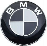 BMW emblemat znaczek logo chrom czarny biały 82mm