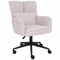 Domowe krzesło biurowe do biurka do toaletki obrotowe tapicerowane Beżowe