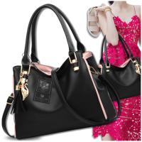 Torebka Damska Skórzana BAD&BAGS Na Ramię Torba Shopperka Czarna Pojemna