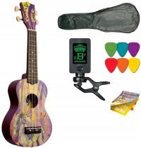 UKULELE SOPRANOWE + TUNER + POKROWIEC + KOSTKI mod2