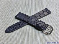 Pasek do damskiego męskiego zegarka 18 mm granatowy naturalna skóra SUPER!