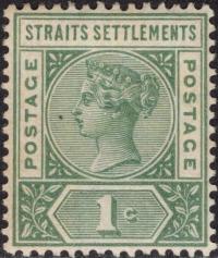 kol.bryt.Straits Settlements QV 1 c.czysty *