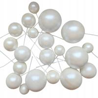 Шары на пике белые жемчужные шары декоративные Топер украшение торта 20шт