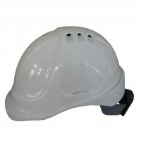 KASK OCHRONNY WENTYLOWANY PASEK PODBRÓDKOWY BIAŁY