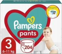 Pieluszki Pampers Pants 3, 611 kg, 204 szt.