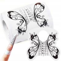 Бумажные формы трафареты для наращивания ногтей бабочка 100 шт. РУЛОН