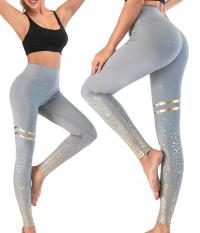 Legginsy Sportowe Wysoki Stan Ombre Fitness Joga