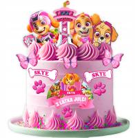 MEGA ZESTAW POSTACI OPŁATEK NA TORT PAW PSI PATROL SKYE SKY SKAJ x14 NAPIS