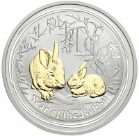 Australia. 1 dolar 2011, Rok Królika – UNCJA SREBRA