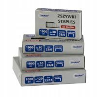 Zszywki Taurus 24/6 1000 sztuk zaostrzone- 5 pudełeczek