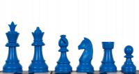 Figury szachowe Staunton 6, plastikowe (król 95 mm) - niebieskie