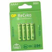 AKUMULATORKI baterie GP Recyko+ R3 AAA 1000mAh x4