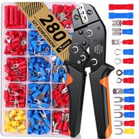 Szczypce do zaciskania konektorów SIGOS z 280 szt. konektorów izolowanych