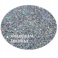 BROKAT 0,2 mm HOLOGRAM SREBRNY DO FARB FUG LAKIERU 100g