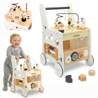 Pchacz Chodzik Drewniany Multifunkcyjny 6w1 Dla Dziecka Stolik edukacyjny