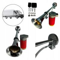 Фанфара рог с компрессором воздушный сигнал автобус 12В хром труба 45см