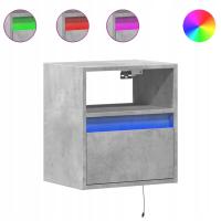 Wisząca szafka RTV LED 41x31x45 cm szarość betonu