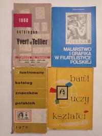 4 x KATALOGI znaczków FRANCJA z KOLONIAMI +POLSKA +FILATELISTYKA TEMATYCZNA