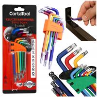 KLUCZE IMBUSOWE IMBUSY TORX T10-T50mm 9 SZT CortaTool