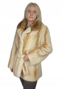 Efektowna kurtka z futra norek, kołnierz z futra sobola. Model Floresita.